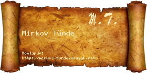 Mirkov Tünde névjegykártya